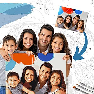 Malen nach Zahlen 70x50-DIY Rahmen - Individuelles Malen nach Zahlen, Malen nach Zahlen Kit, Malen Sie Ihr Foto, personalisiertes Malen nach Zahlen Malen nach Zahlen 70x50-DIY Rahmen - Teile